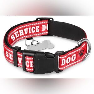 Reflective Pet Collar Red Service Dog XL NWT